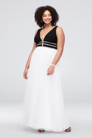 Deep V-Neck White Dress
